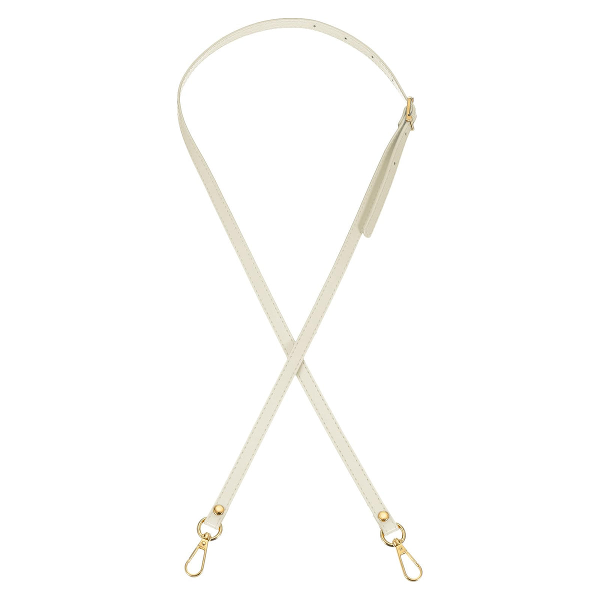 PATIKIL Leather Purse Strap Replacement, 47" PU Adjustable Shoulder Crossbody Replacement Strap with Gold Hardware for Handbags Shoulder Bag, Beige