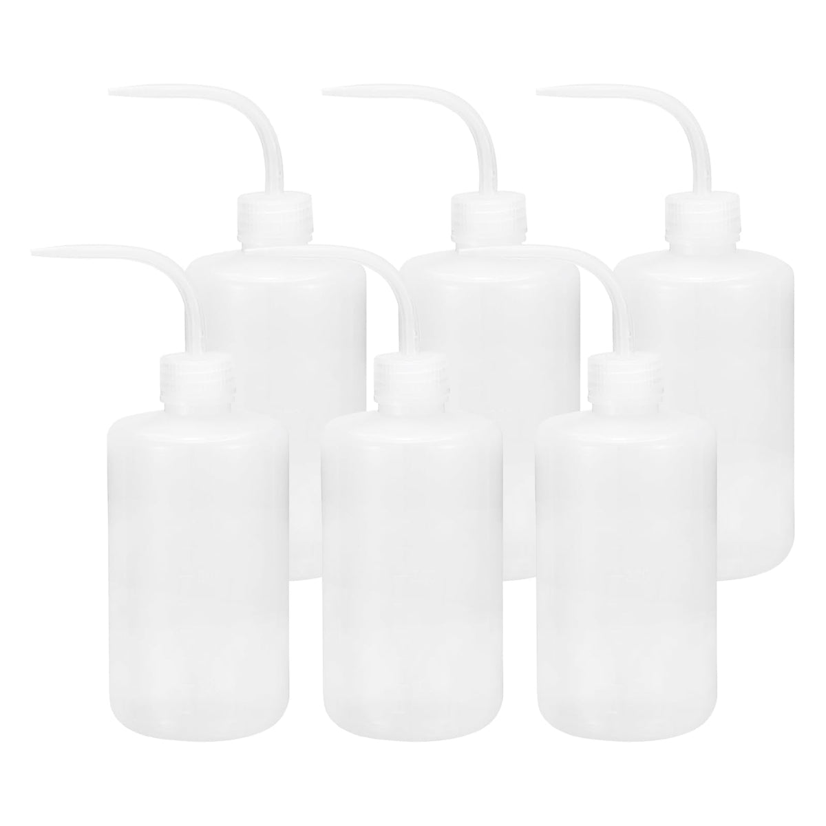 PATIKIL 500ml 17oz Succulent Eyelash Tattoo Wash Bottle, 6 Pcs Plastic Watering Squeeze Bottle Rinse Bottle for Plant Eyelash Extensions Irrigation Lab Gap Cleaning, Clear
