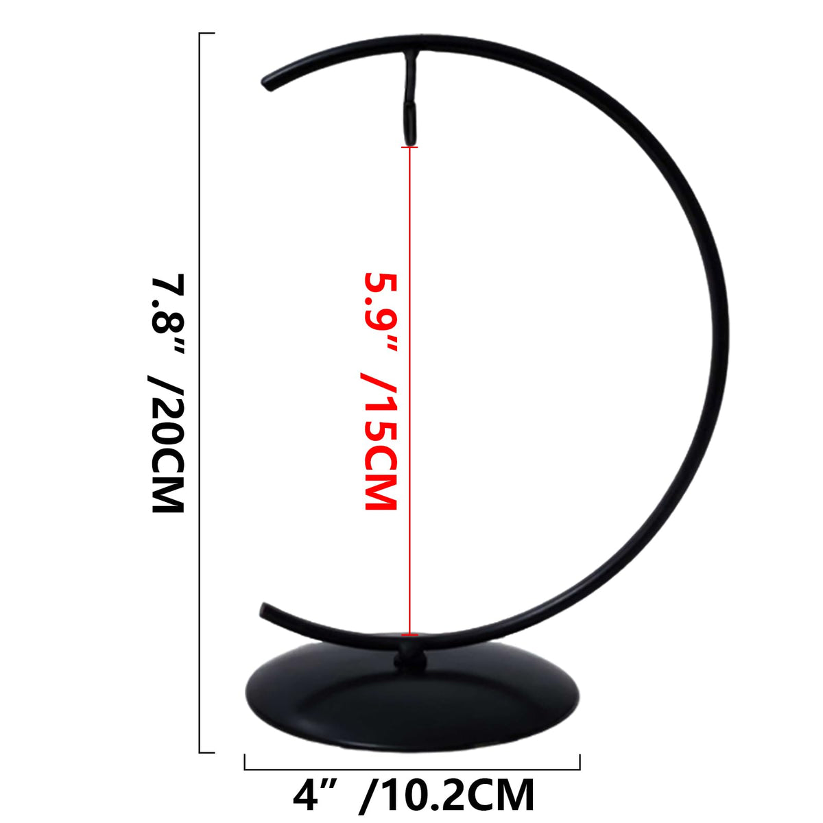 YY YEARCHY Ornament Display Stand for Hanging Glass Globe Ball Air Plant Flower Holder Metal Round Decorative (1, Black, 7.8"x4")