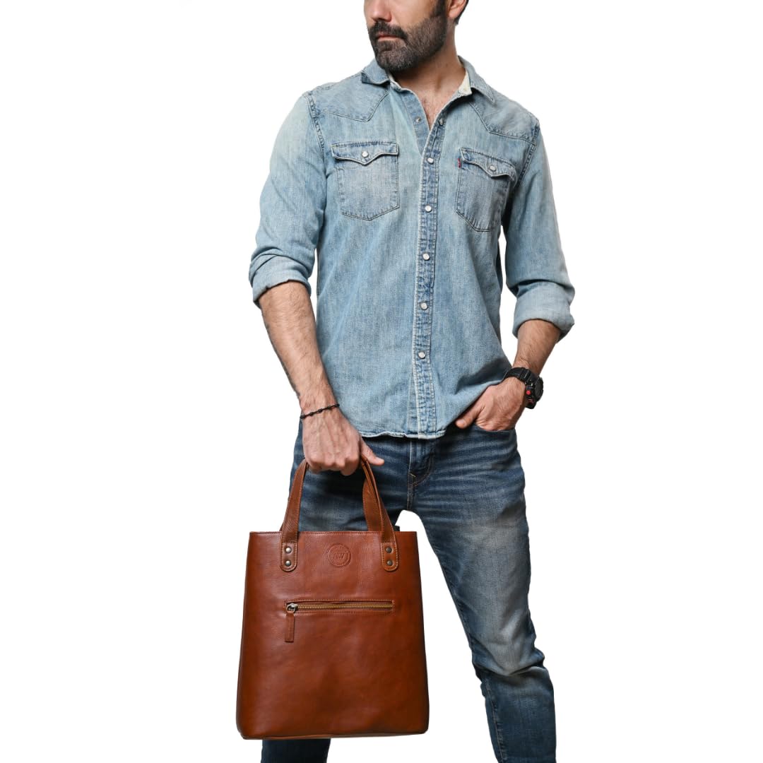 Argali Wines Premium Collection Leather Wine Tote Bag, Brown