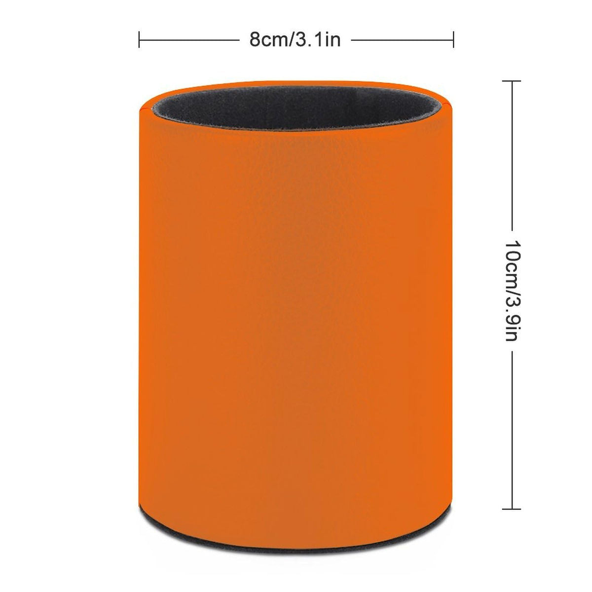 UTRSIFB Holder Cup Makeup Brush Storage Organizer, Waterproof Multifunctional Office Supplies, Pen Holder Cylinder Leather Pencil Orange