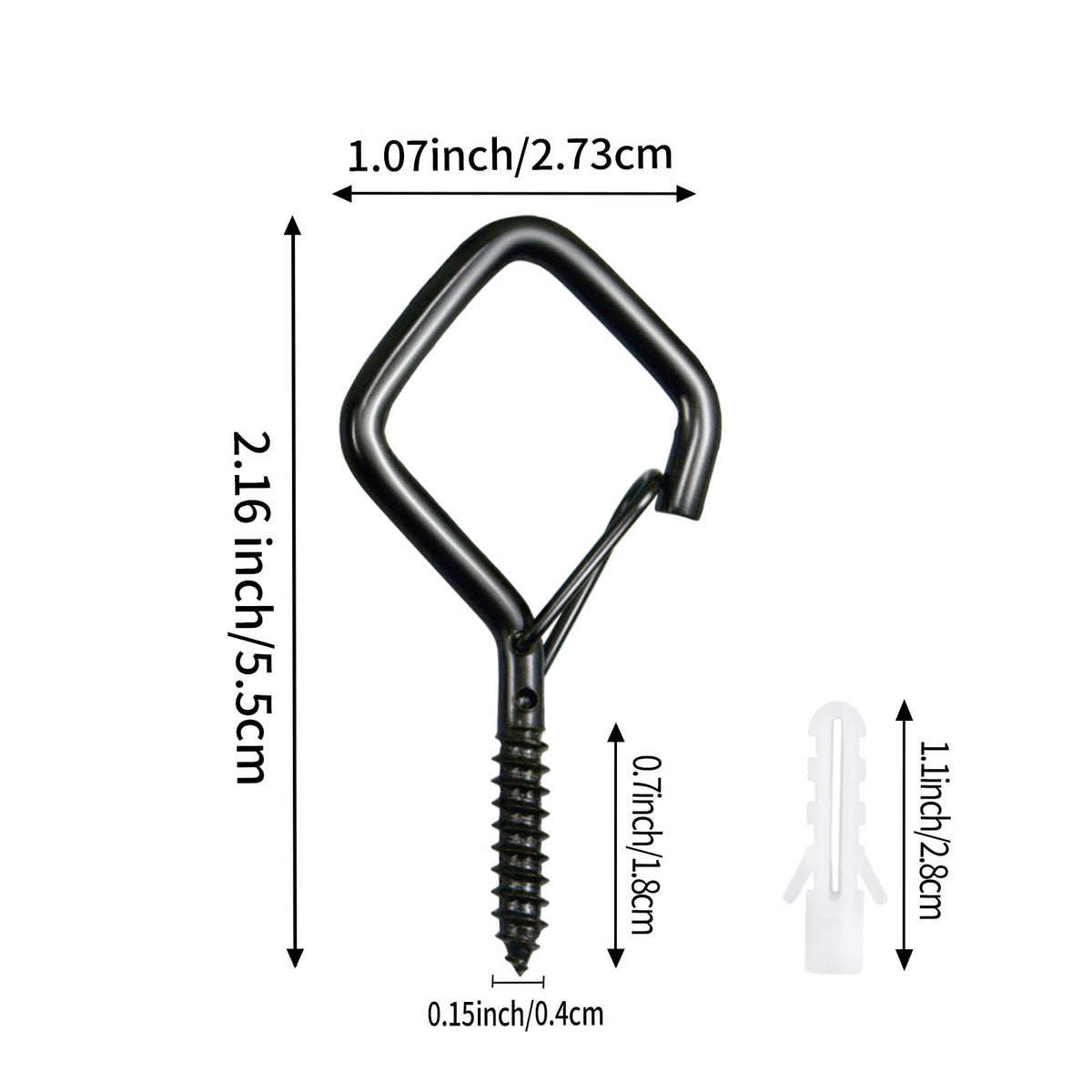 Viweolm 60 Pcs Black Eye Hooks Screw Heavy Duty,Ceiling Hooks for Hanging Plants,String Lights,Cup,Wind Chime,Bird Feeders. Plant Hanger Indoor&Outdoor
