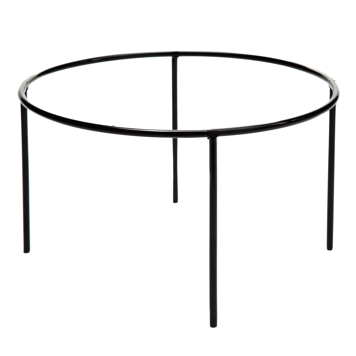 Bloem Hopson 10" Plastic Cachepot with Metal Stand - Decorative Indoor Planter with Black Metal Stand, Charcoal