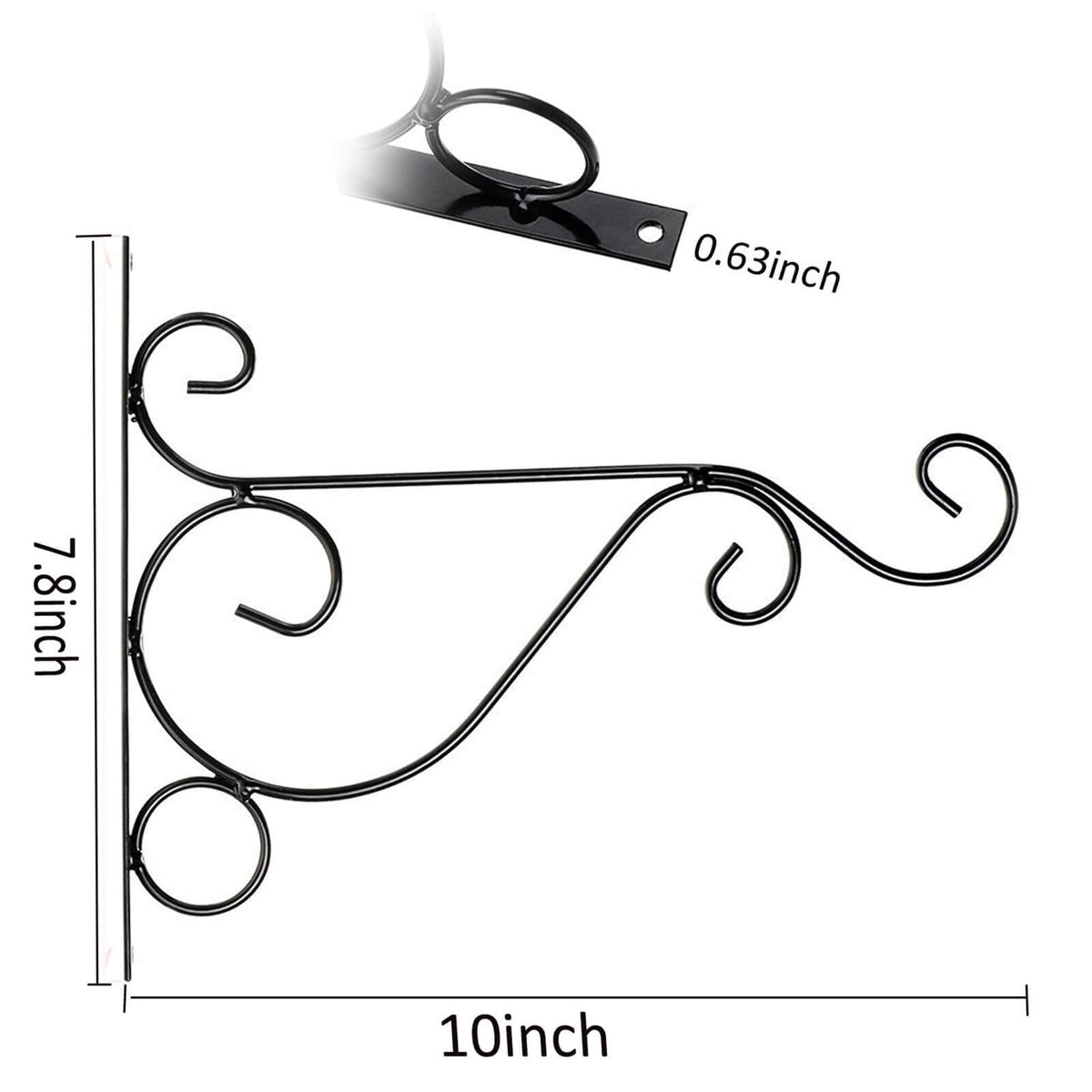 Orgrimmar Hanging Plant Bracket 4 Packs Metal Wall Plant Hangers with Iron Screws Decorative Hook for Bird Feeders, Lanterns, Wind Chimes, Planters, Flower Pot, Outdoor Indoor Decor