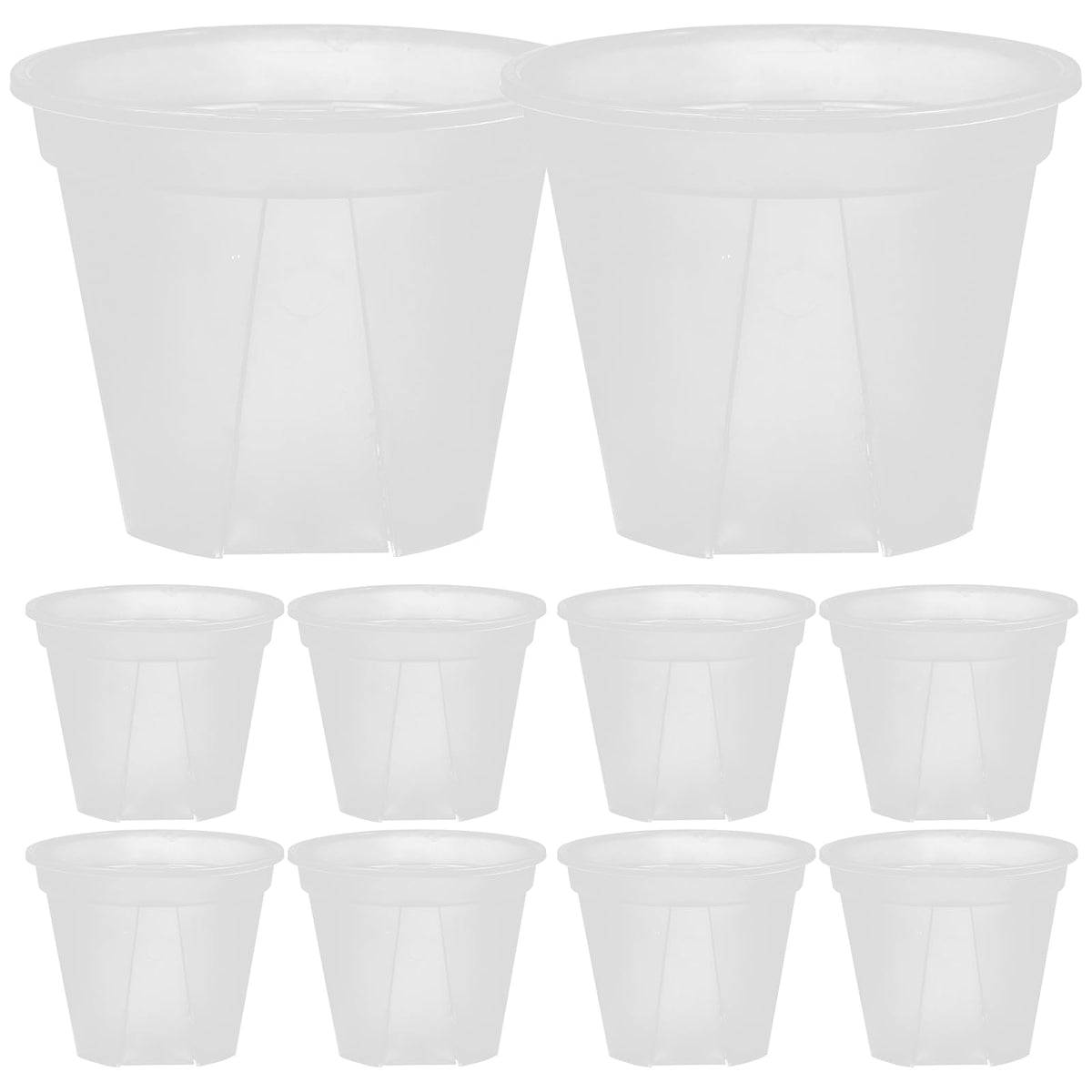 Yardenfun 10pcs Transparent Nursery Pots with Drainage Holes 3 inch Plastic Seedling Plant Pot for Outdoor Indoor House Plants Flowers Cactus
