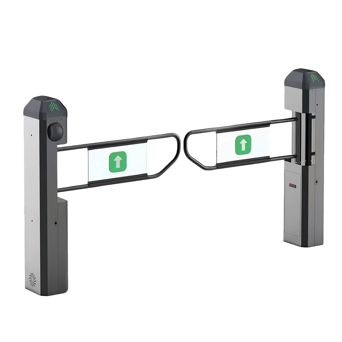 FRANREADER Public Entrance Automatic Turnstile with Radar Sensing - 90° Swing Gate for Transportation Hubs & Retail, Featuring Reverse Alarms & LED Indicators, One-Way Entry Access Control System