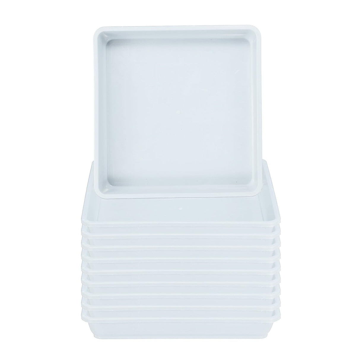 PATIKIL Plant Saucer Tray, 15 Pack 7 Inch Plastic Square Plant Saucer Flower Planter Drip Tray for Indoors Outdoors Patio Balcony, White