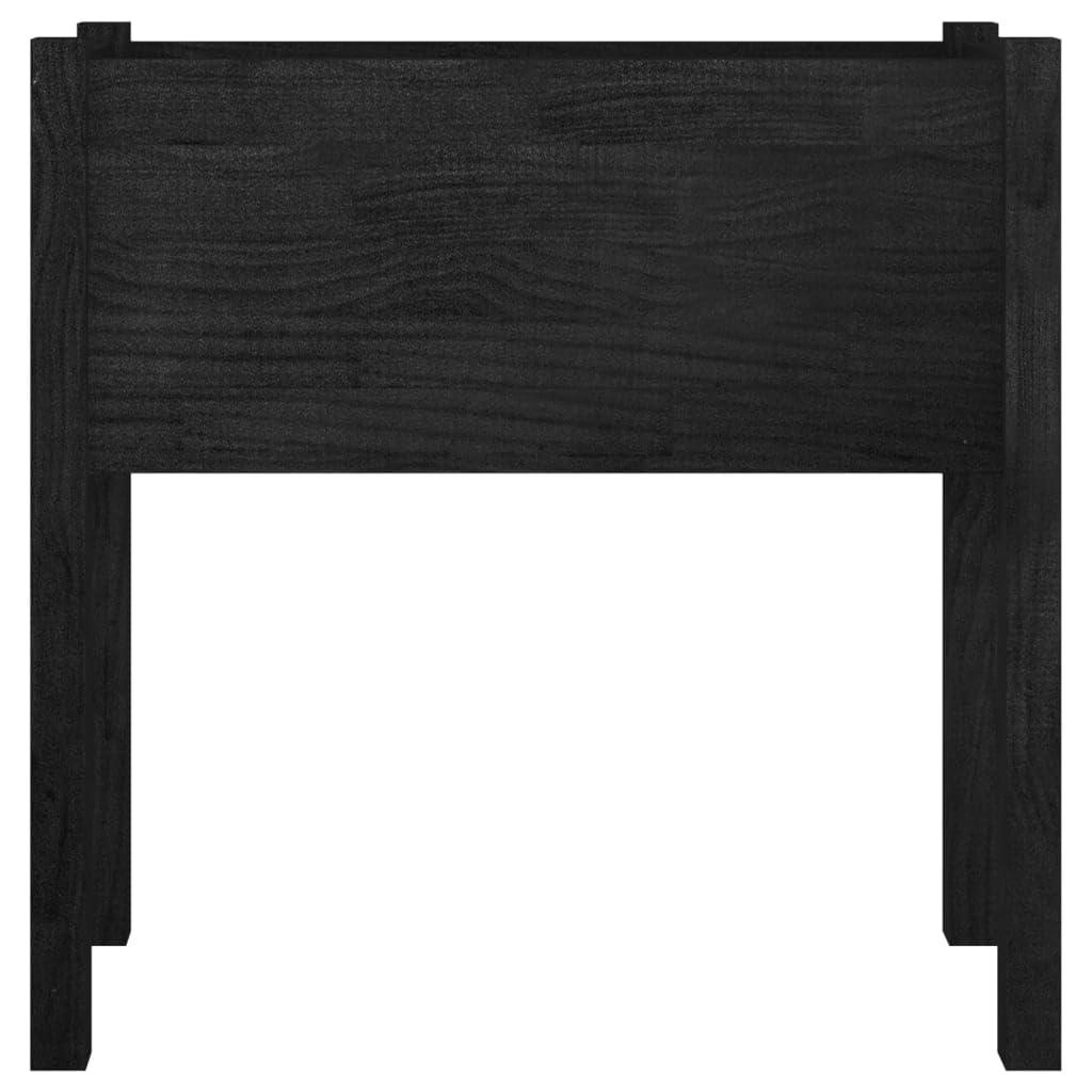 FMPGJLYH Large Outdoor Garden Planter Box, 27.6 Inch Square Wood Flower Pot for Patio, Balcony, Backyard, Matte Black Finish