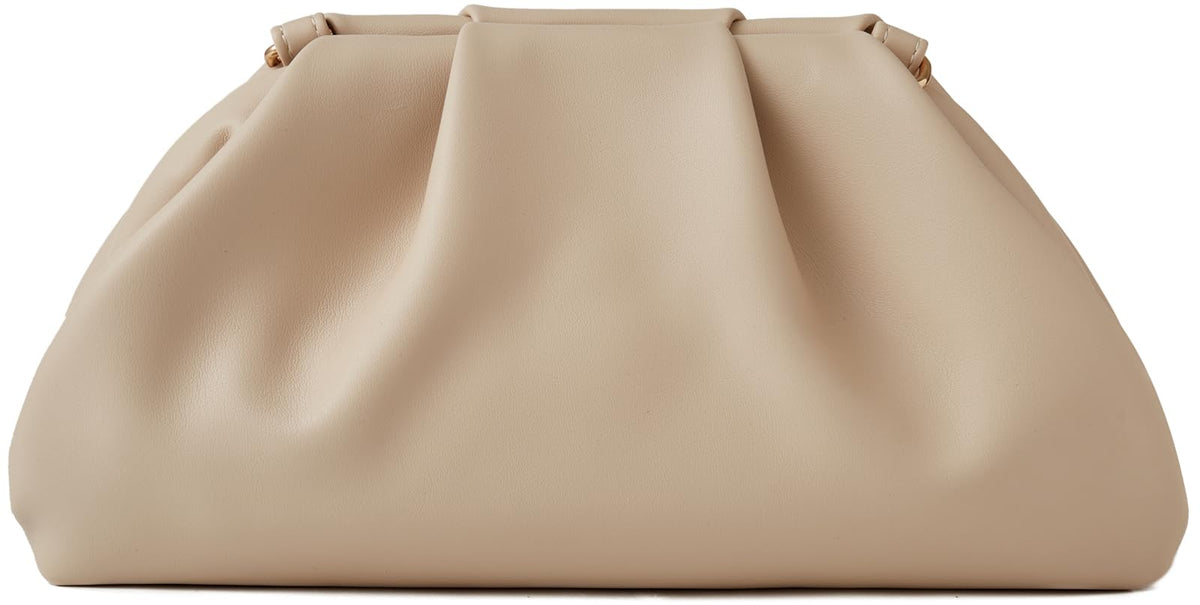 Munansli Apricot Women's Clutch Purse,Detachable Chain Shoulder Bag, Dumpling Crossbody Bag, Cloud Evening Clutch.