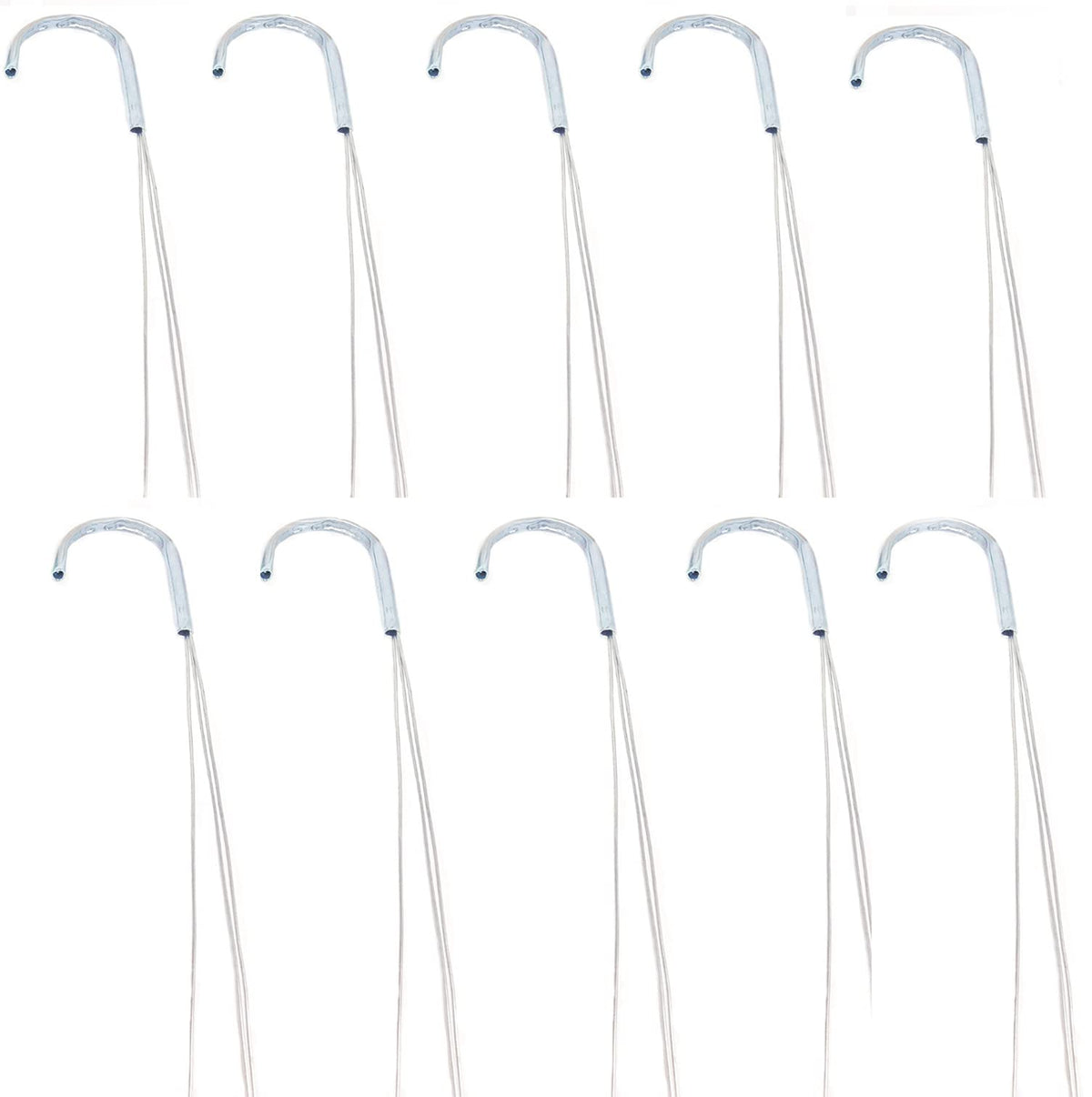 ILUVUMOREI 10 Pack 21" 3 Strong Wire Steel Hook Hanger, Gardening Indoor Outdoor Patio Hanging Basket Use (10Pack 21" - 3 Wire)