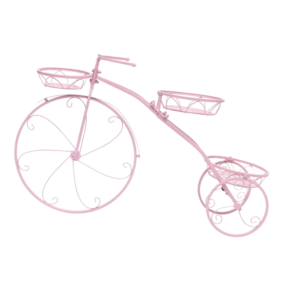 GANAZONO Creative Bicycle Plant Rack Multi-layer Flowerpot Stand for Home and Balcony Removable Iron Shelf Pink for Indoor and Outdoor Use