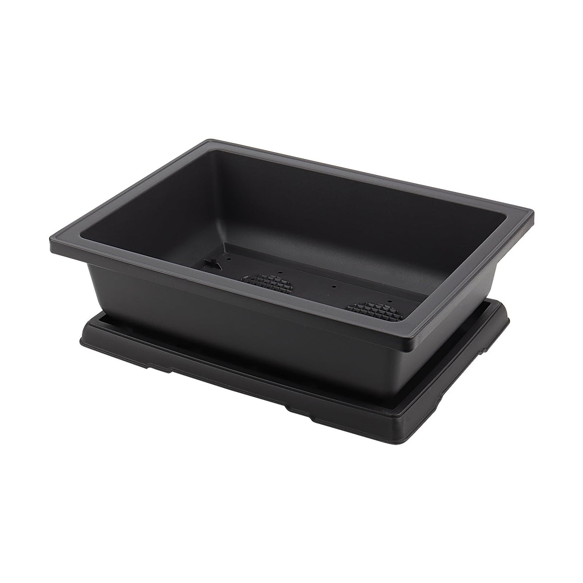 ZOENHOU 3 PCS 14x10 Inch Large Bonsai Training Pots, Rectangular Plastic Bonsai Training Pots with Deep Humidity Trays, Bonsai Plants Growing Pot for Garden, Yard, Office, Living Room, Balcony