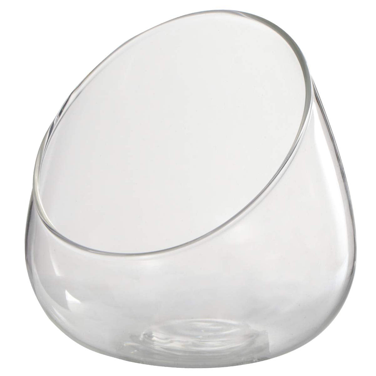 Cabilock Clear Slant Cut Bubble Bowl Glass Vase Bowl Round Globe Planter Terrarium Orb Candy Dish Fruit Jar Floral Container for Home Office Decor