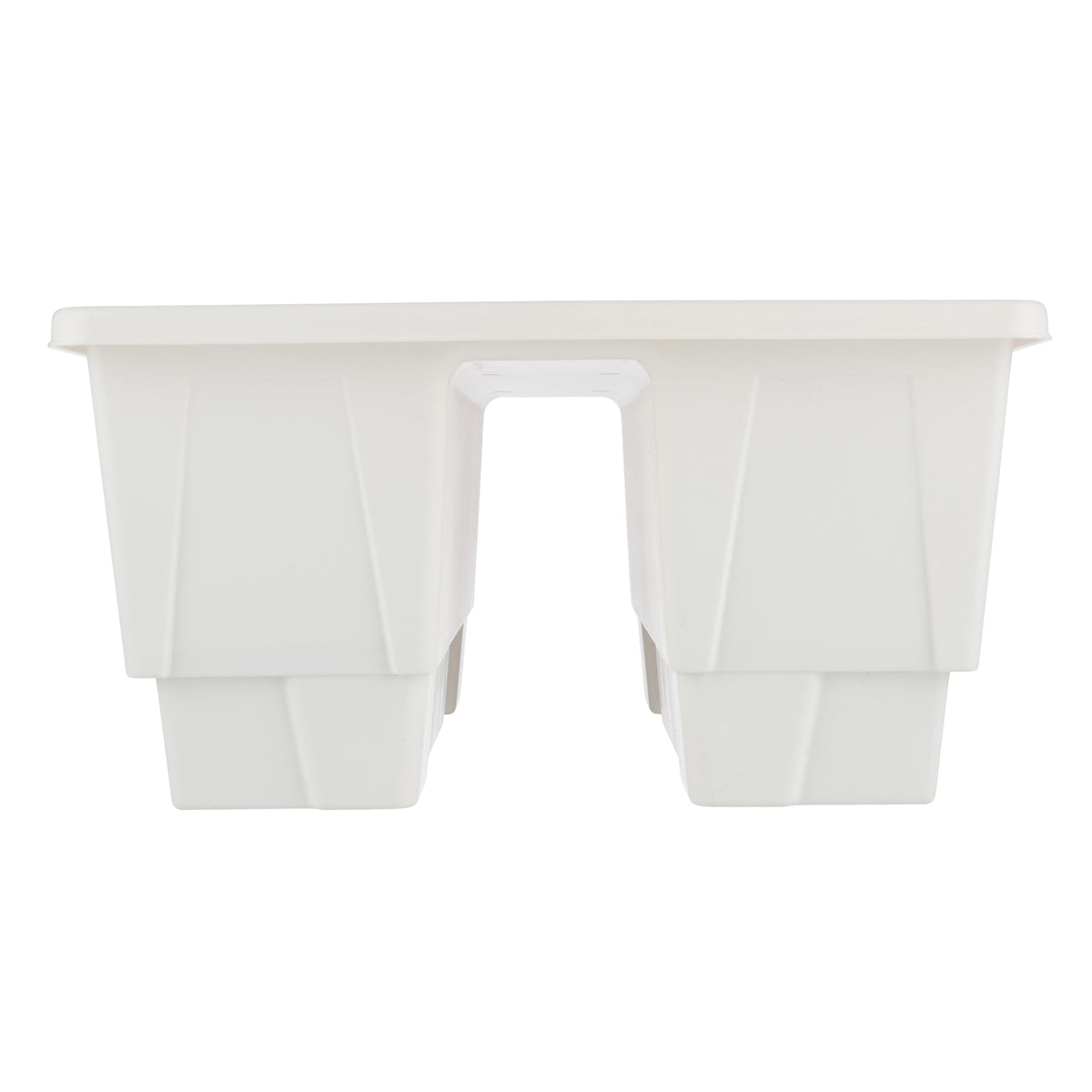 Railing Planter Box 2-Pack - 20.75-Inch Flower Boxes with Removable Drainage Inserts - 6-Gallon Outdoor Planters for Porch, Deck, or Balcony Decor, Fits Rail 3” - 4” by Pure Garden (White)