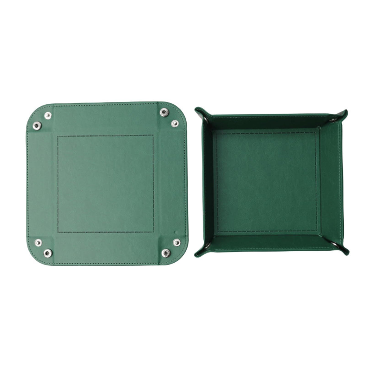 siduater Valet Tray Desktop Storage Organizer – Vegan Leather Catchall Tray Bedside Vanity Tray Nightstand Caddy Holder for Remote Controller, Watch, Keys, Phone, Wallet, Coin, Jewelry, Midnight Green