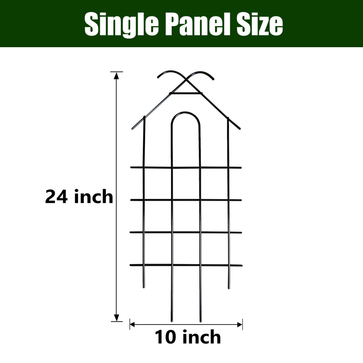 ARIFARO 24" Metal Garden Trellis for Climbing Plants, 4 Pack Plant Trellis for Potted Plants, Indoor Outdoor Black Trellis for Vines, Flowers, House Plants, 10" Wide