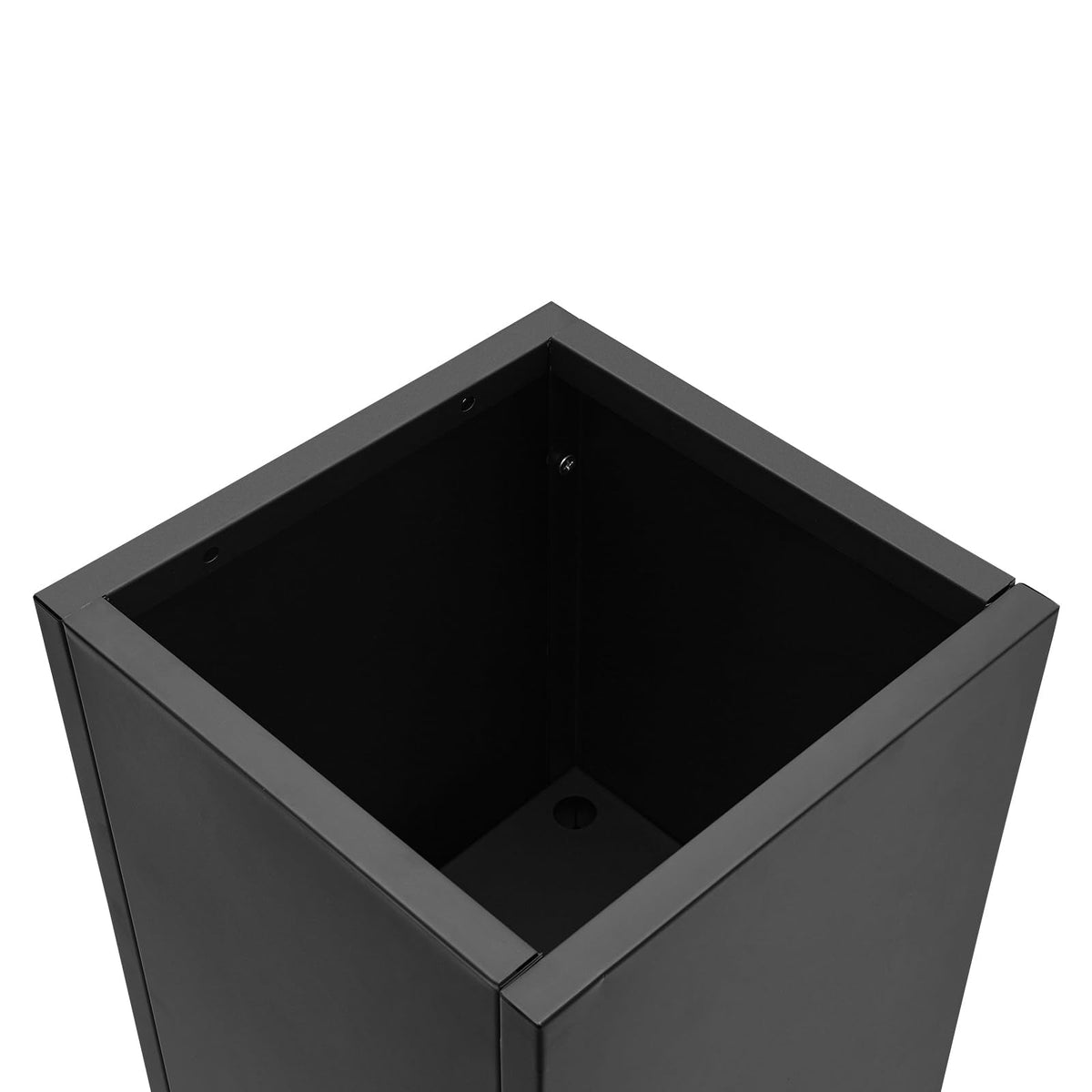 Unnsiapit Steel Planter Box, W14*D14*H30in Metal Decorative Outdoor Planters Flower Pots, Tall Standing Plant Containers for Indoor Garden Patio Porch, Black