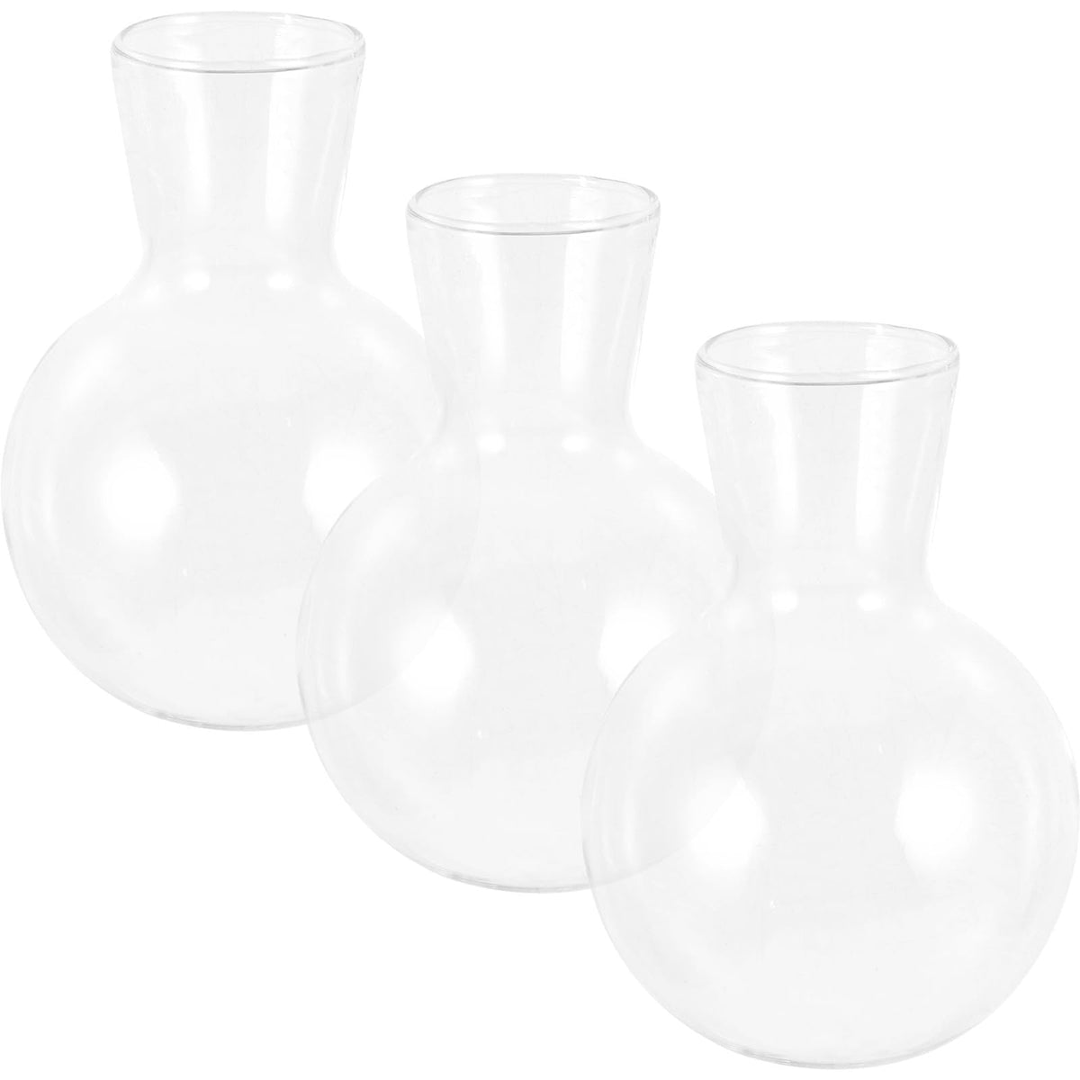 Veemoon Glass Flower Vase with Wooden Stand, High Borosilicate Glass Hydroponic Plant Terrarium for Indoor Home Décor and Tabletop Gardening