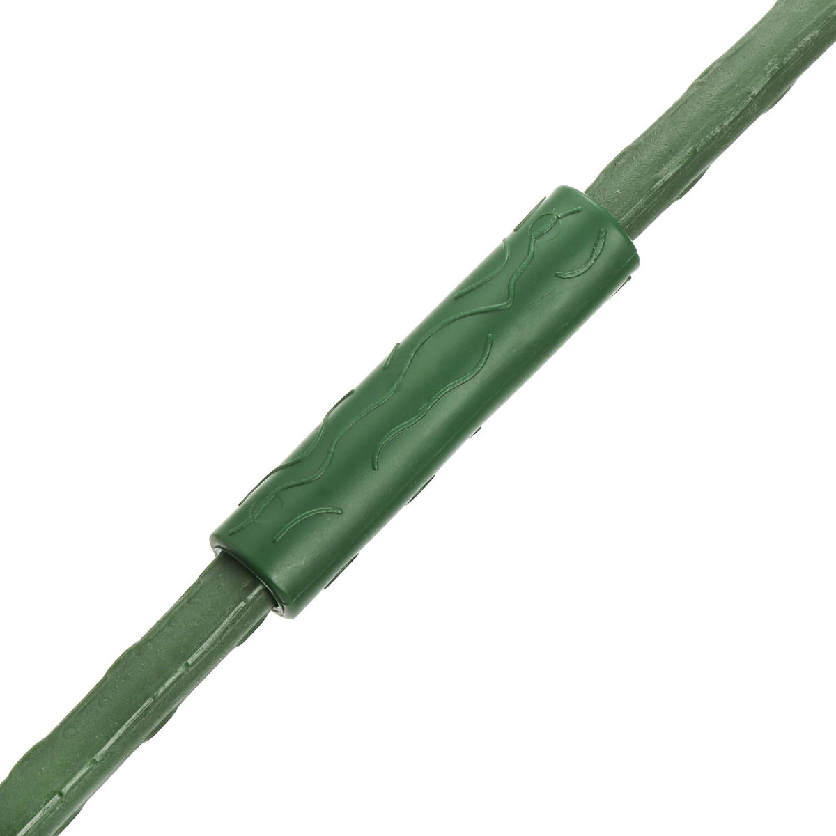 Frcctre 50 Pack 16 Inches Garden Stakes with 25 Connectors, Connectable Plant Support Stakes Plastic Coated Metal Tomato Sticks Plant Climbing Support for Tomatoes, Cucumber, Beans, Potted Plants