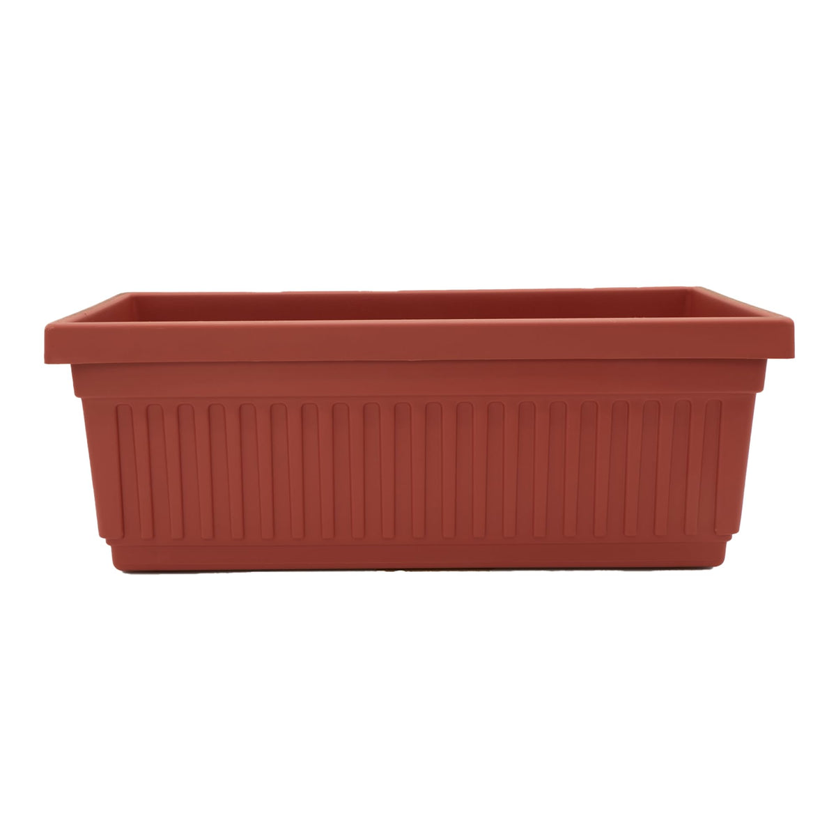 The HC Companies Venetian Window Planter Box w/Drain Plug - Long Planter Box for Windowsills, Balconies & More - Plastic Rectangular Outdoor Planters for Herbs & Flowers (18" Clay, Pack of 1)