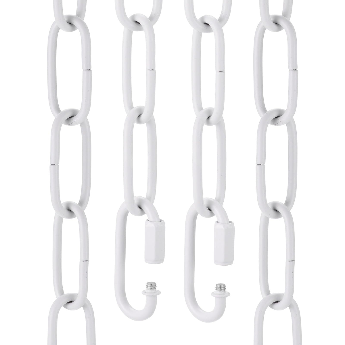 uxcell 6ft Lighting Hanging Chain, 3mm/0.12" Looping Metal Pendant Chandelier Chain Extension with 2 Quick Link Lock for Hanging Plant Pendant Chandelier Light Fixture, White