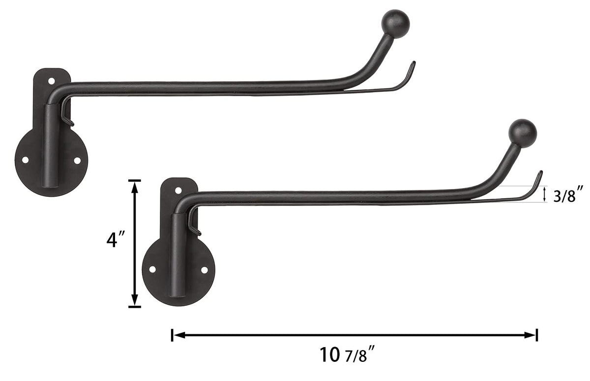 Mkono Wall Mounted Drying Rack Laundry Clothes Hanger with Swing Arm Space Saving Metal Hanging Valet Rod for Laundry Closet Organizer Bathroom Bedroom, 2 Pack, Black