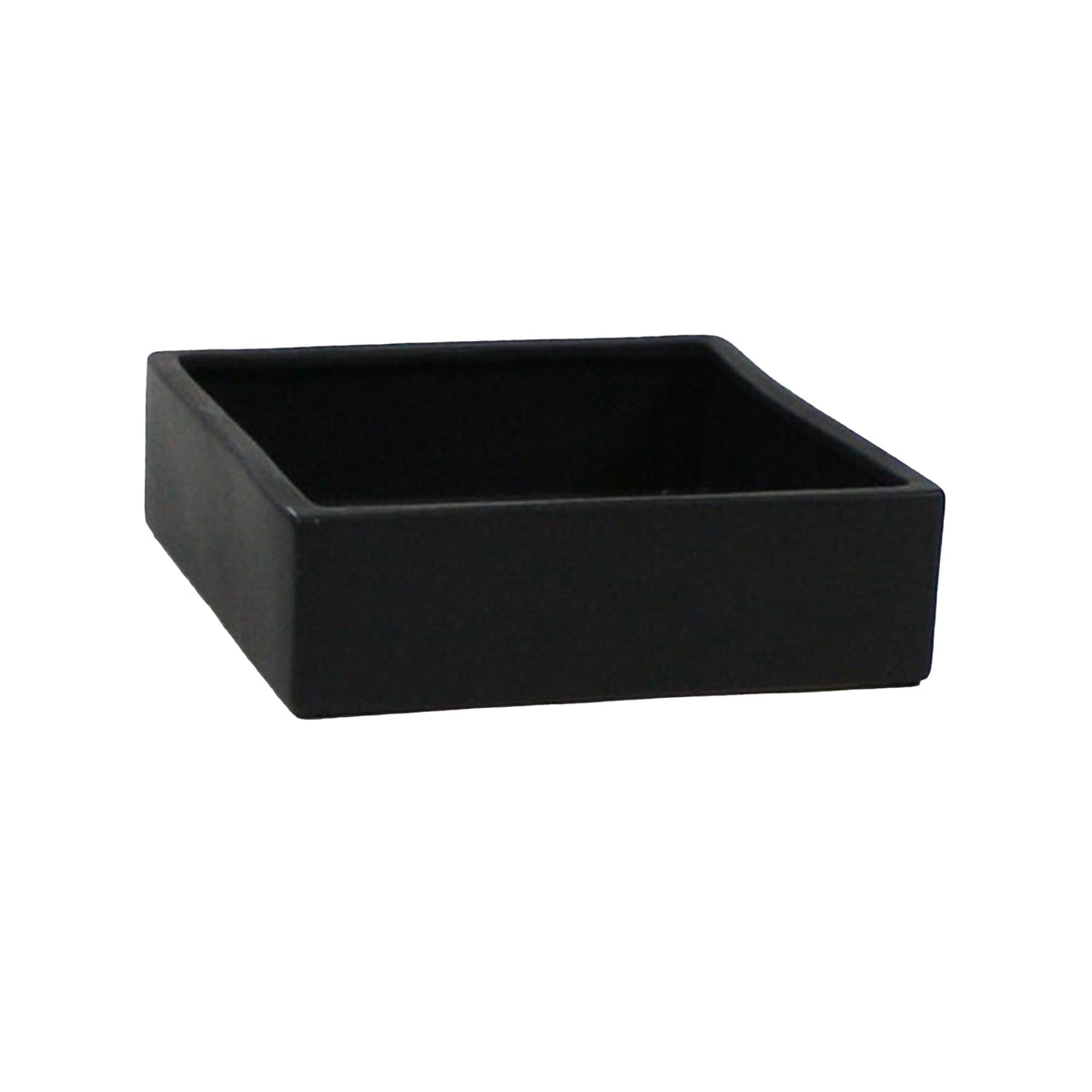 WGVI Black Square Ceramic Vase, Width 10", Height 4", Elegant Morden Short Square Pan Floral Succulent Planter Terrarium Pot Container Tabletop for Accent Home Decor 1 Piece