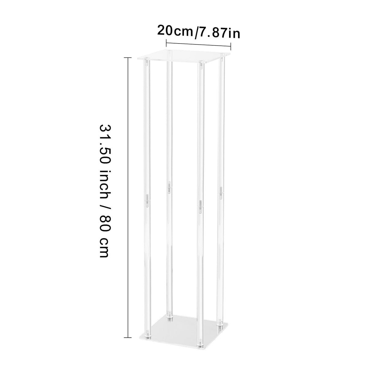 Happybuy 2PCS 31.5inch Wedding Flower Stand, Acrylic Vase Column Geometric Centerpiece, Floral Display Rack with Acrylic Laminate for Events, Reception, Party, Home Decoration