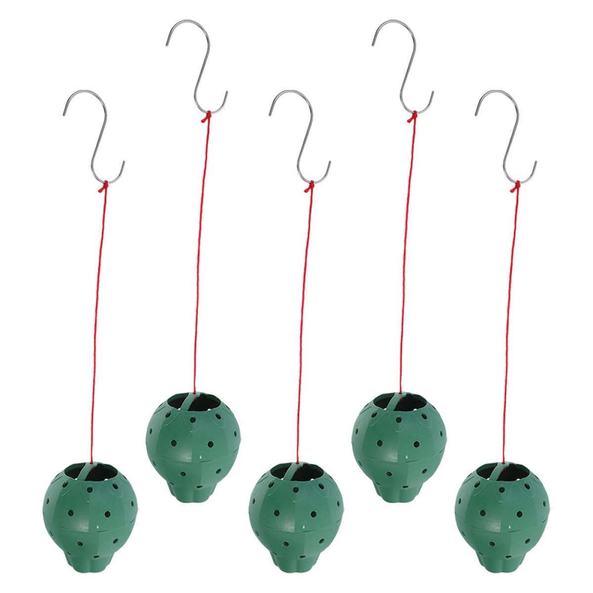 GLEAVI 5pcs Multi-Opening Plastic Hanging Strawberry Planter Pots for Seed Starting and Succulent Growing, Indoor Outdoor Nursery Flower Containers with Drainage for Garden and Patio