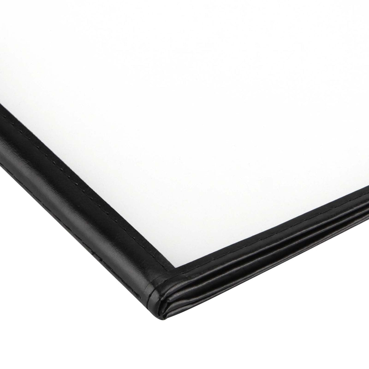 JAPCHET 4 Pack 8.5 X 11 Inch Menu Covers, Restaurant Menu Holder Covers 4 Page 8 View Menu Book Clear Plastic Menu Sleeves with Leather Edge Menu Covers for Restaurants, Hotels and Bars, A4 Size