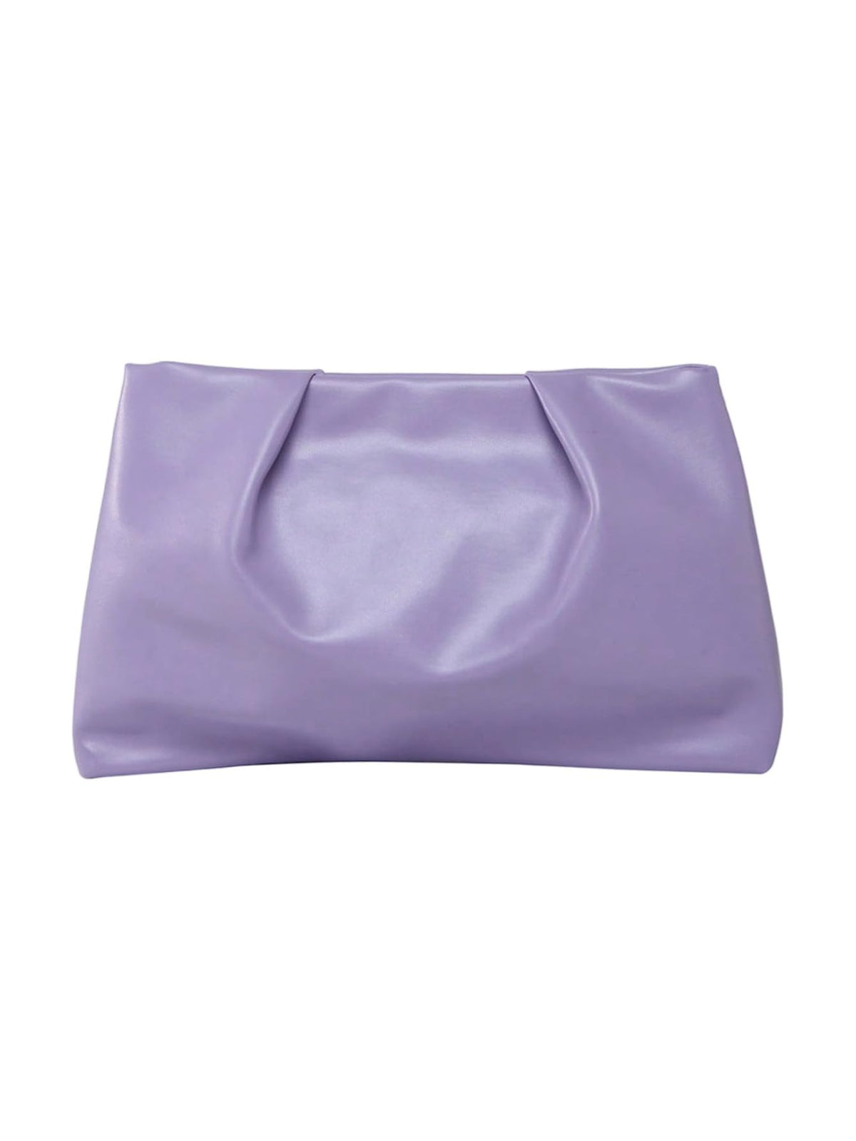 OYOANGLE Women's PU Leather Clutch Purses Small Zipper Ruched Minimalist Handbag Purple One Size