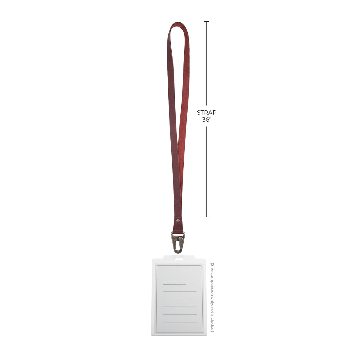 Hide & Drink, Lanyard Keychain for Men and Women, Neck Strap with Hook, ID Holder, Clip to Attach to House, Apartment, Car Keys, Full Grain Leather, Handmade, Sangria