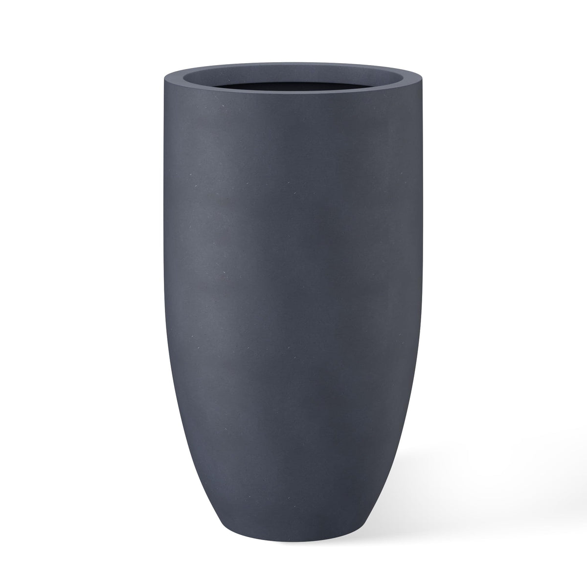 Kante 24 Inch Tall Concrete Planter, Outdoor Indoor Large Plant Pots with Drainage Hole and Rubber Plug for Home Garden Patio Porch Smooth Charcoal