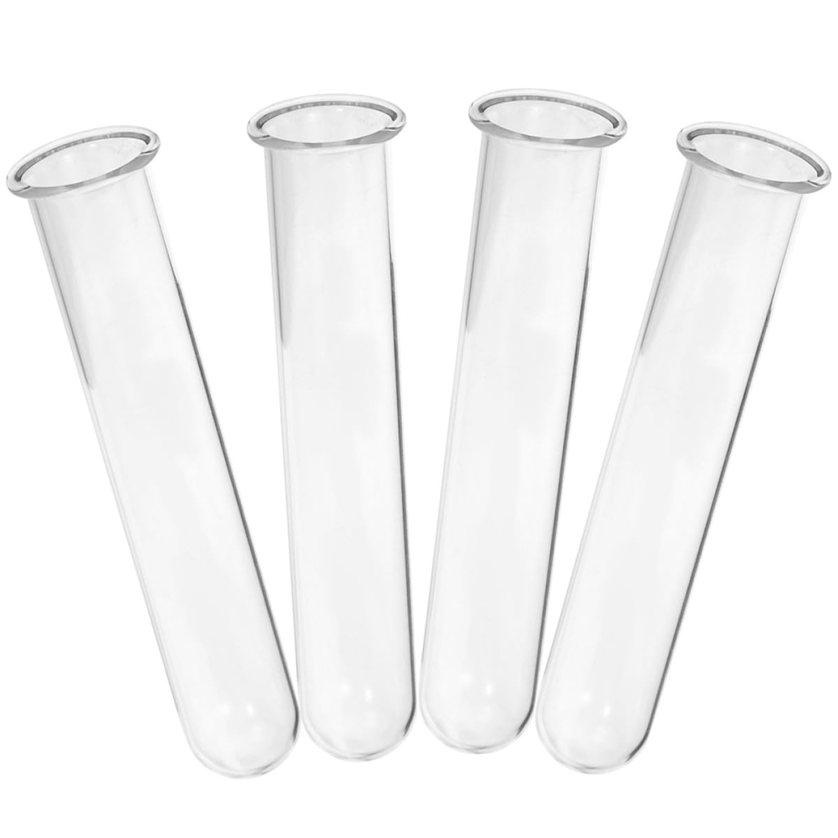 HOOWIFFY Glass Test Tube Flower Vase Hydroponic Plant Holder 4pcs Set 2.5x3x18cm Desktop Terrarium Accessories for Home Office Plant Propagation