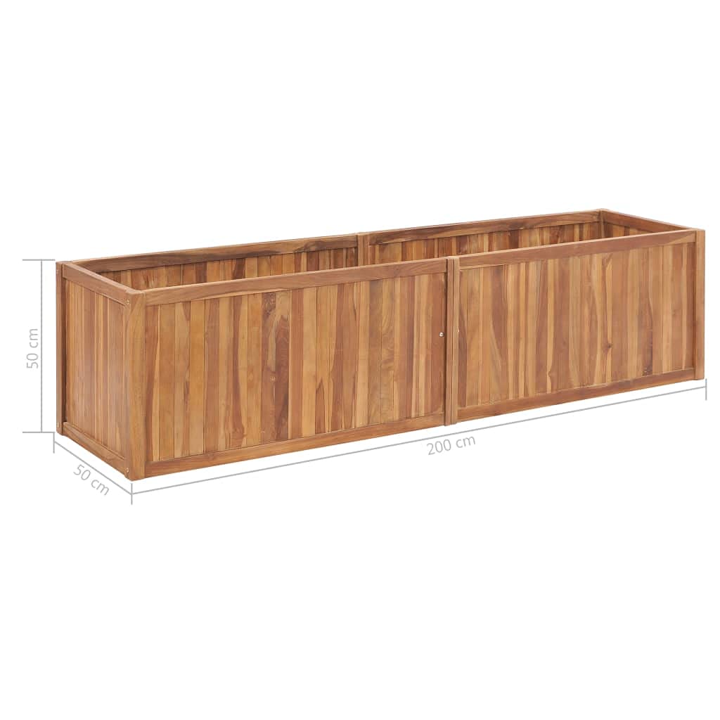 YNGBHFNOP Large Outdoor Raised Garden Bed Planter Box, Natural Solid Teak Wood Rectangular Flower Box for Patio Balcony Terrace, Durable Elevated Planter for Vegetables Herbs Plants, Easy Assembly