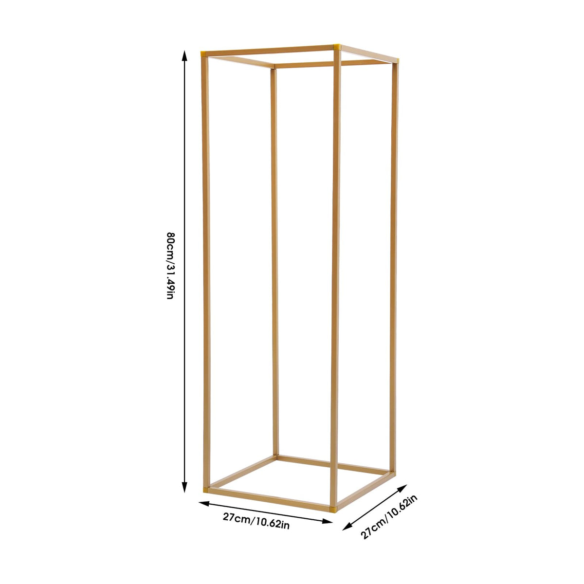 10PCS Wedding Flower Stand, 31.5inches Tall Column Geometric Centerpiece Vases, Rectangular Floral Display Rack, Column Centerpiece Floral Vases for Events Reception, Party Decoration (Gold, 31.5 in)