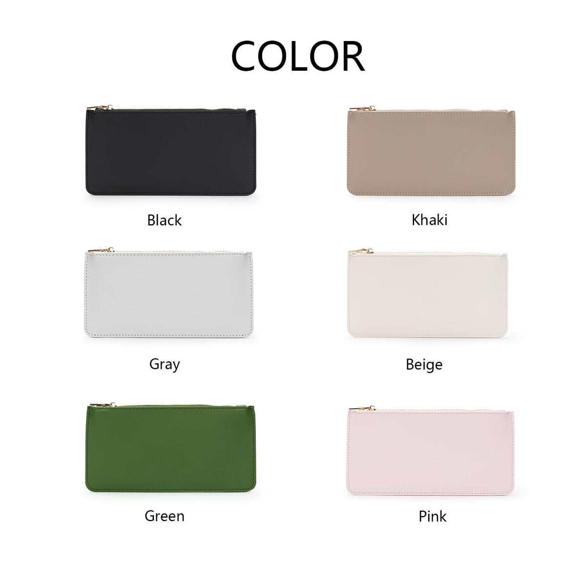 YONBEN Pencil Pen Case Stationery Case Pouch Bag (Khaki,Faux leather)