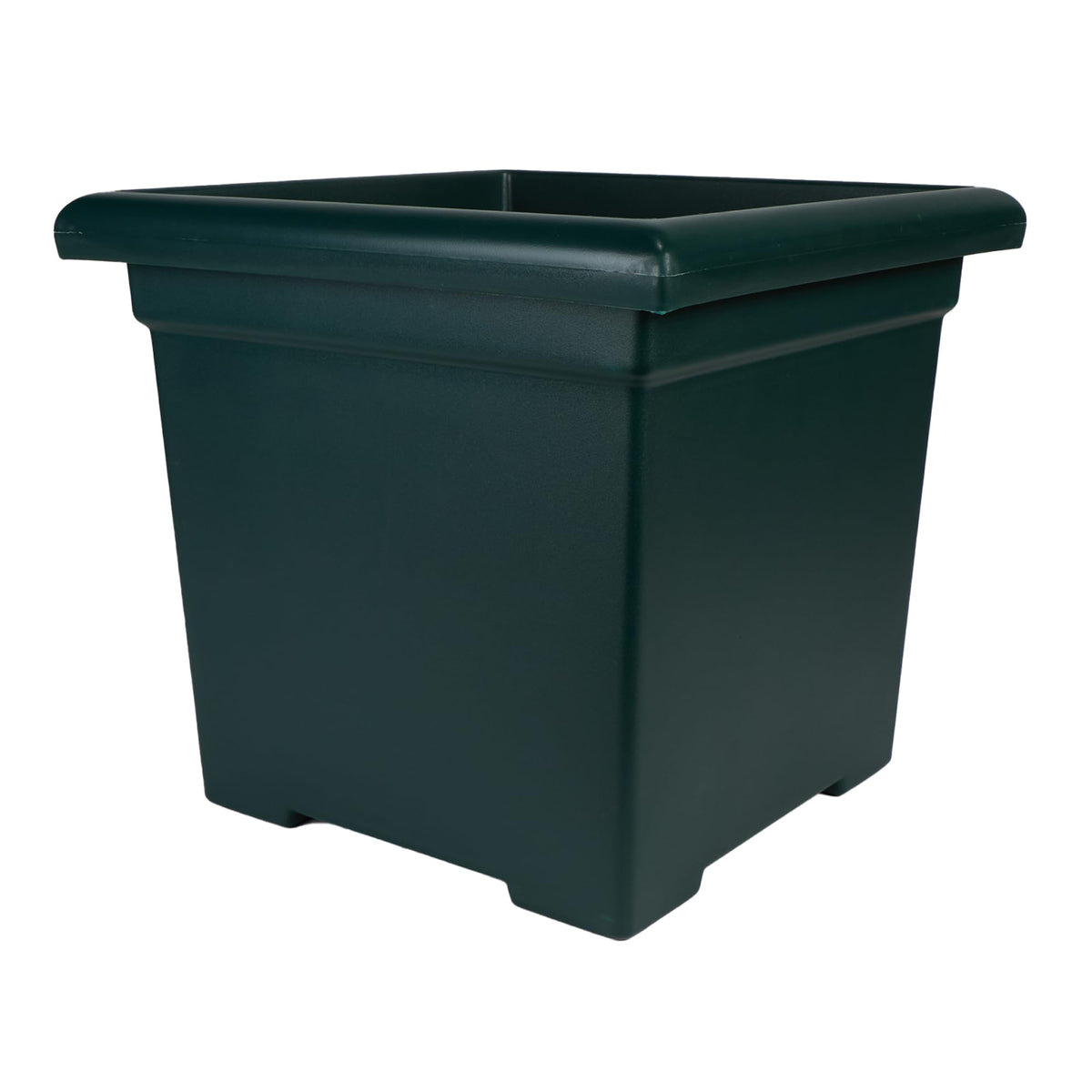 The HC Companies Accent Square Plant Pot w/Drainage - Classic Planters for Outdoor Plants & Indoor Plants - Lightweight & UV-Resistant Square Planter Box (15.5”, Evergreen, Pack of 1)