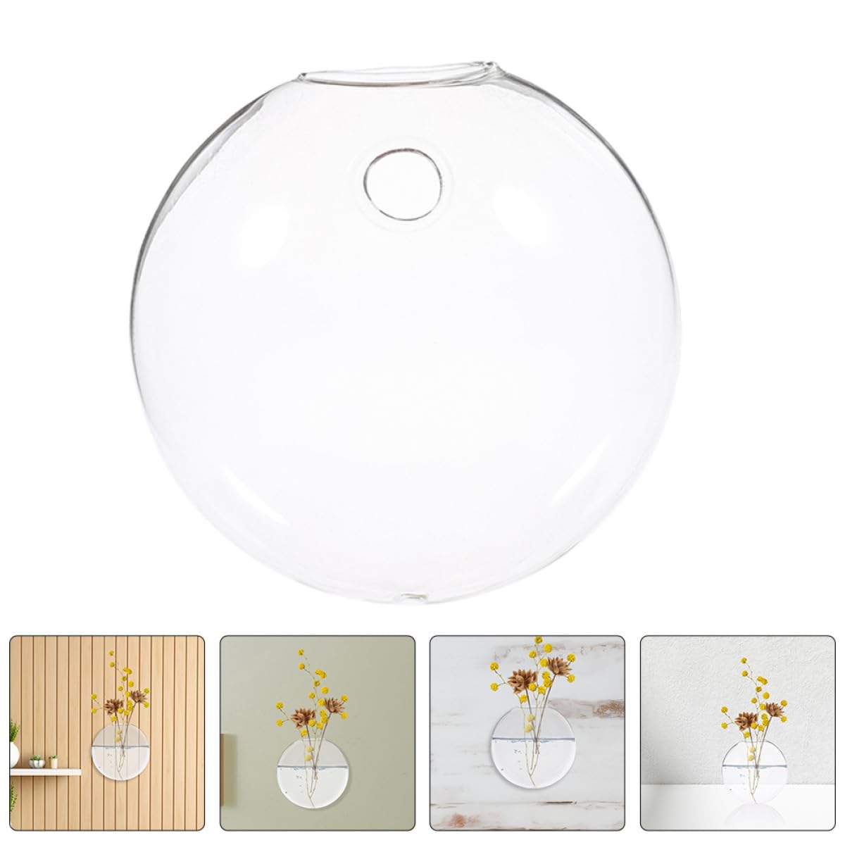 CATIEBYE 2pcs Wall Hanging Hydroponic Vase Set, Glass Terrarium Planter for Indoor Plants, Decorative Glass Wall Flower Vases for Home and Office