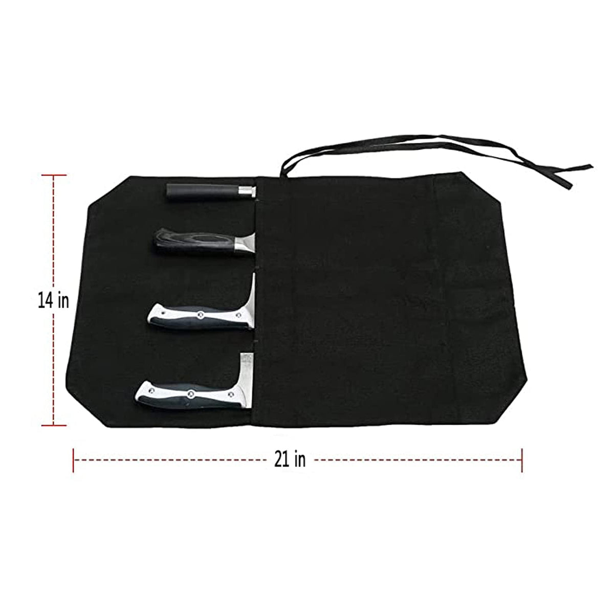 HERSENT Chef's Knife Roll Bag,Portable Travel Chef Knife Case Knife Bag Carrier Storage Bag with 4 Slots Best Gift for Pro Chef or Culinary Enthusiasts Men Women