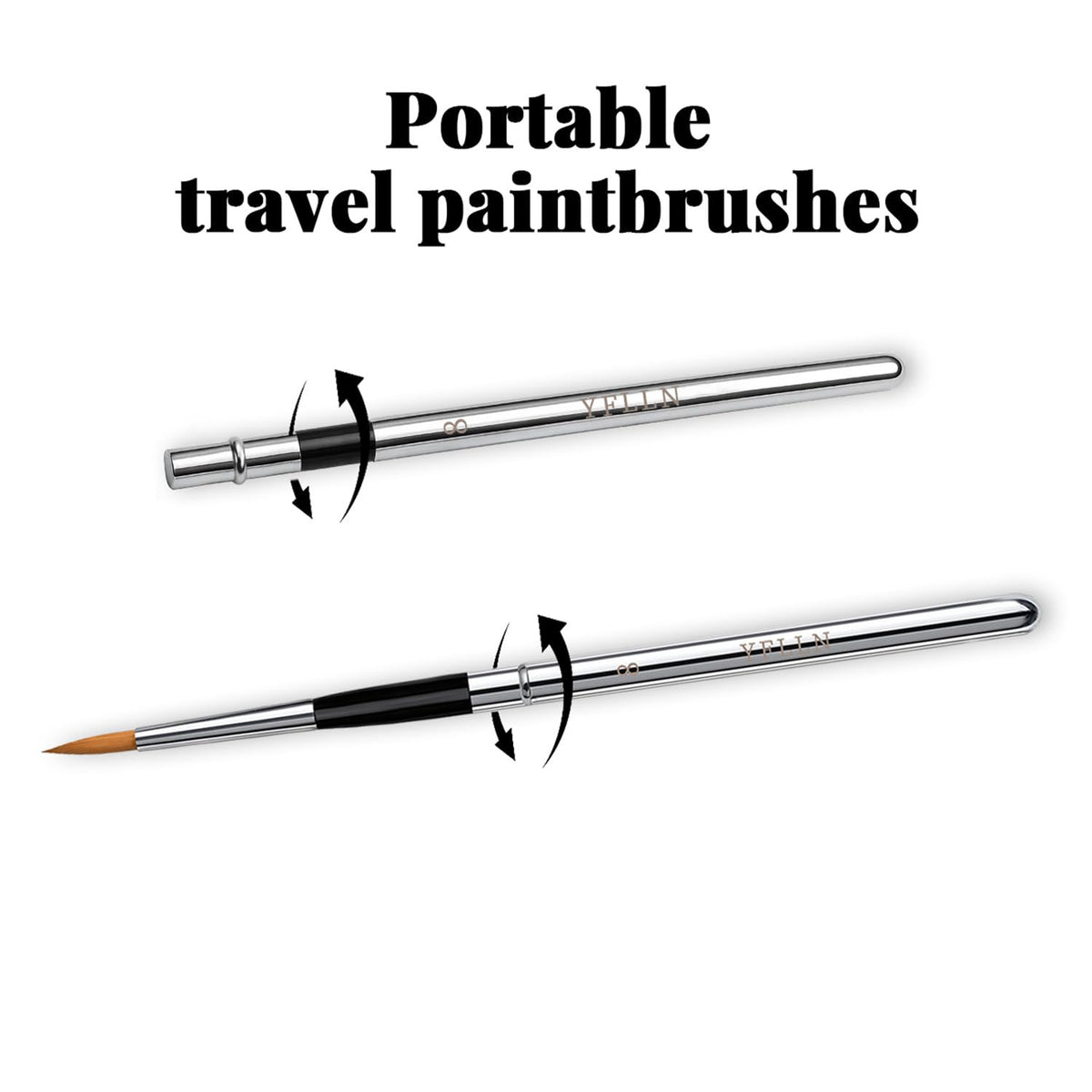 Travel Watercolor Brushes, Travel Kit with Leather Pouch Perfect for Watercolor Acrylics Gouache Ink Painting