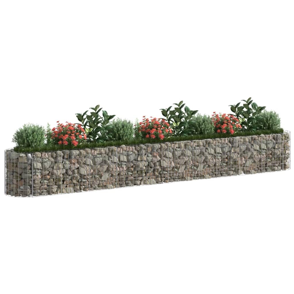 SKM Gabion Raised Bed Silver Galvanized Iron 157.5 x 19.7 x 19.7 in,Silver (Weight 52.91KG)