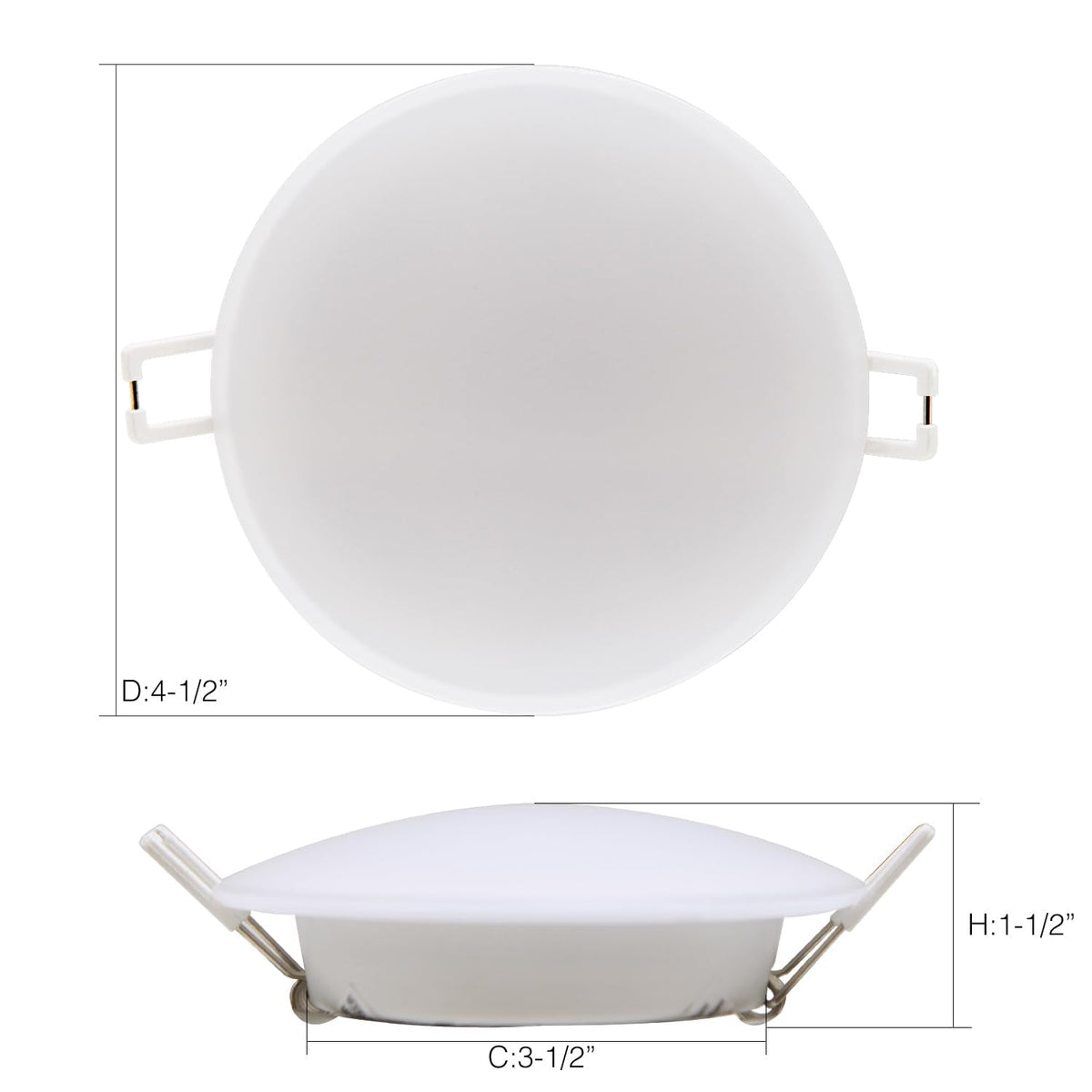 Homdec RV LED Recessed Down Light, 4.5 Inch, 12V Puck Light, Metal, 3500K Warm White, Model RVR4HN-34,