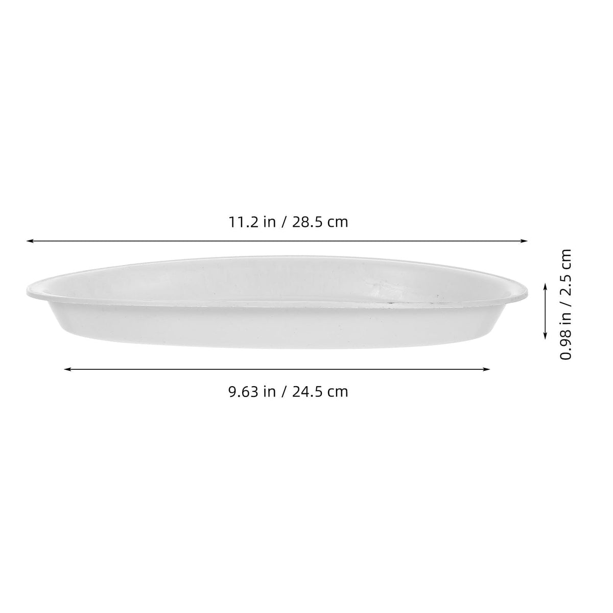 IWOWHERO 4Pcs Oval Plant Saucers Water Catcher Trays for Indoor Outdoor Flower Pots 11.22X7.28 Inches Plastic Planter Drip Tray for Home Garden Decor
