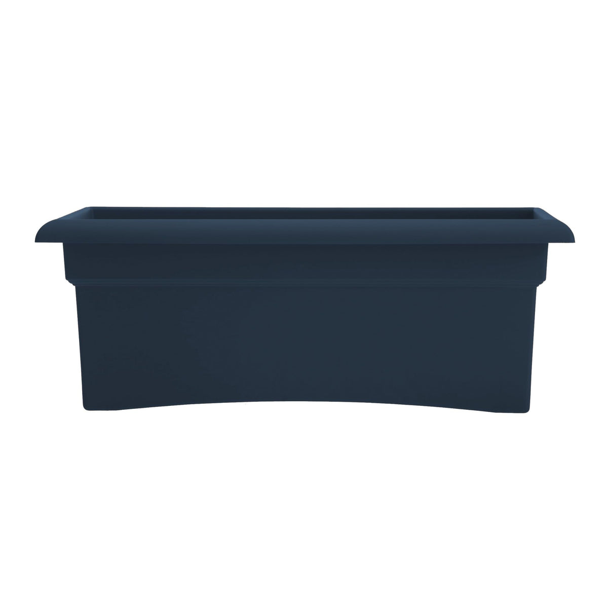Bloem Veranda 26" Plastic Rectangular Deck Box Planter - UV-Resistant, Indoor/Outdoor, Navy, 2-Pack