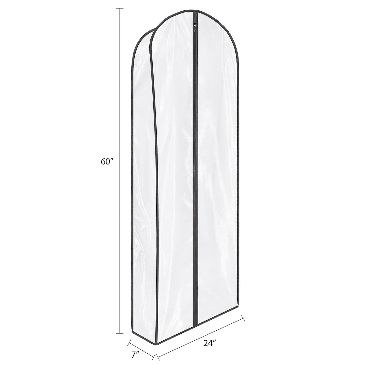 Zilink Breathable Leather Jacket Coat Storage Bags 60” Dress Bags for Gowns Long Dust Covers for Hanging Clothes with 7" Gussted Wrinkle Free for Leather Jacket Fur Coat Puffy Dress Storage, Set of 4