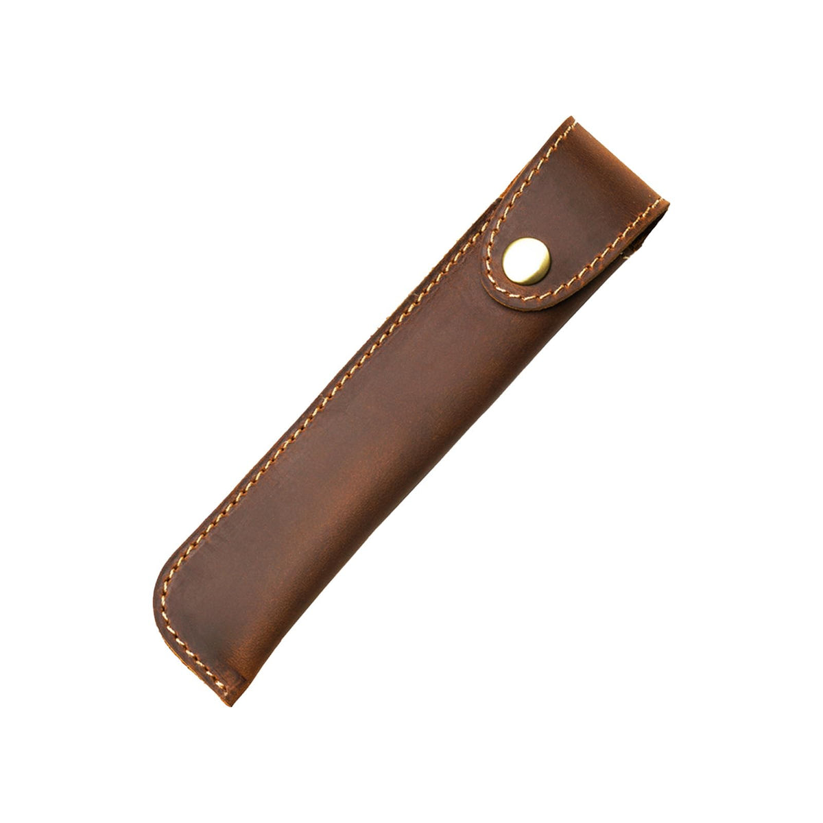 Yeedonzo Handmade Genuine Leather Pen Case Holder, Brown Single Fountain Pen Holder, Vintage Pen Case for Pens, Pencils & Ballpoints