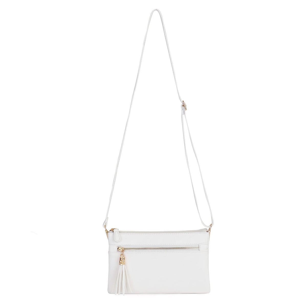 Solene Women's Lightweight Multi Compartment Wristlet Clutch Wallet Crossbody Bag - (WU021-WHITE)