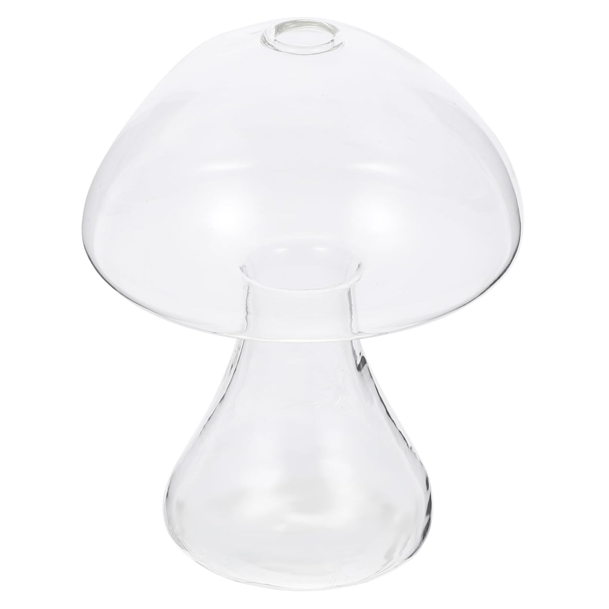 Cabilock Creative Transparent Glass Mushroom Vase for Hydroponics Plant Container Flat Mouth Design Office Living Room Decor Cute Plant Pot for Desktop Terrarium