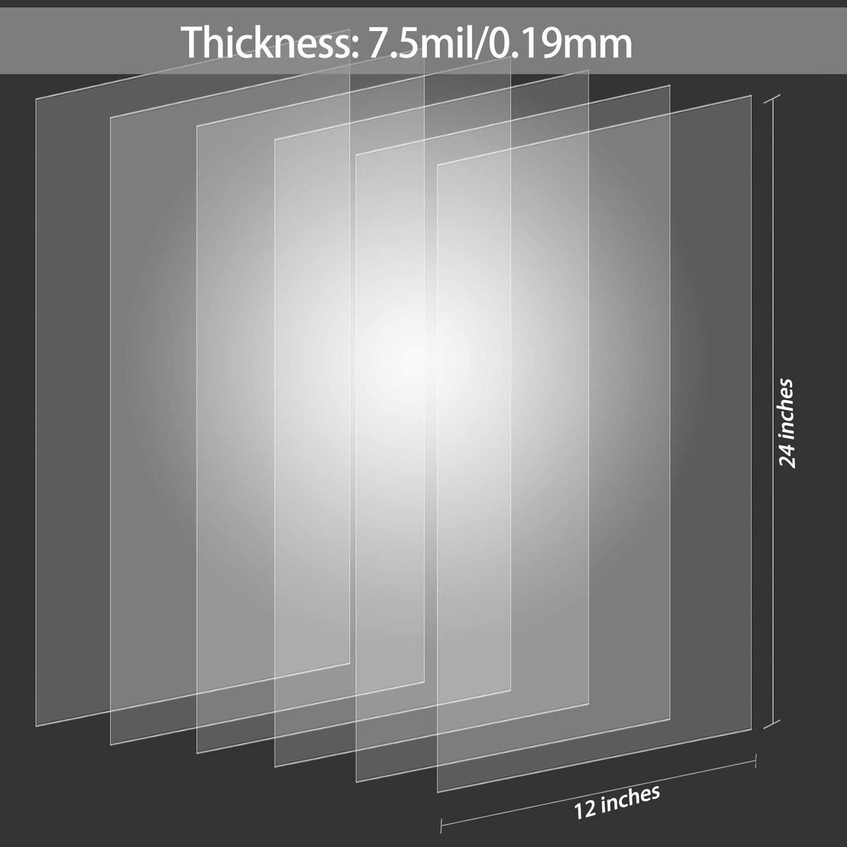 12 Pack 7 mil Blank Stencil Sheets 12 x 24 inch Mylar Sheet, Acetate Sheets for Crafts, Milky Translucent PET Template Material